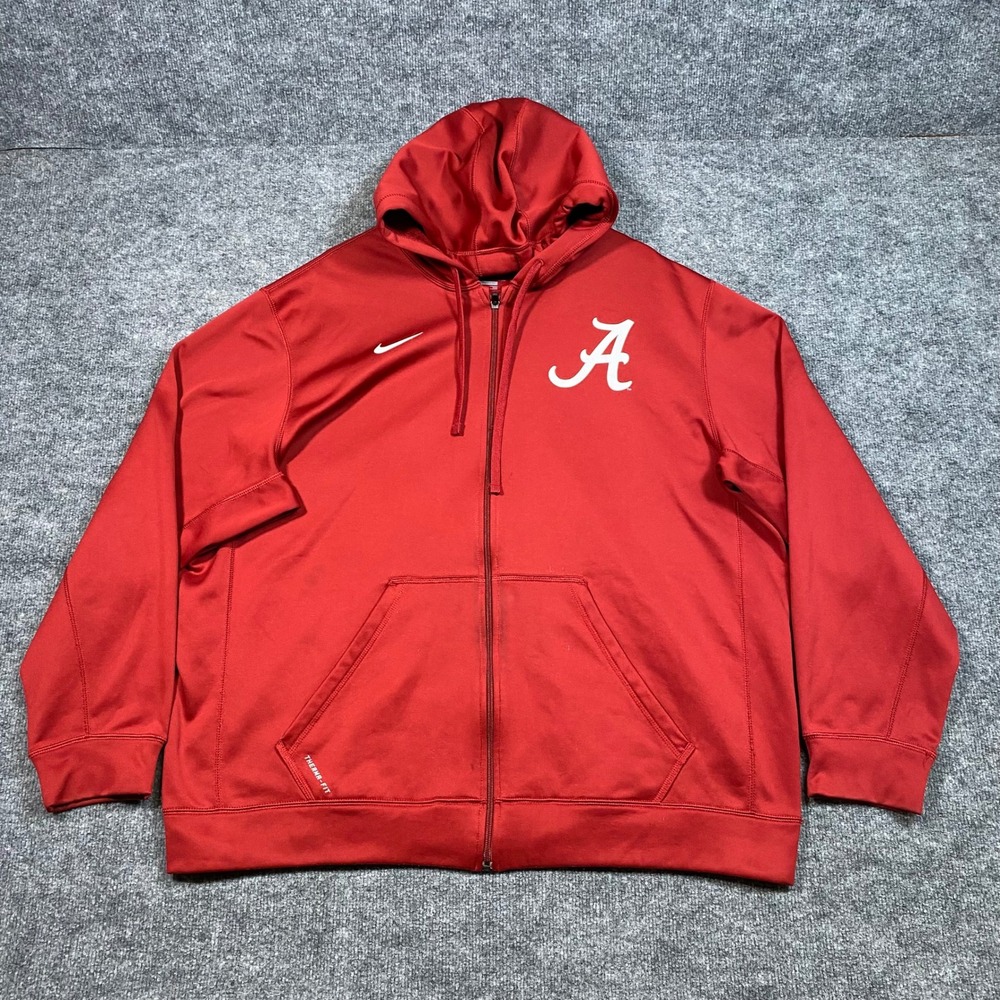 Nike Alabama Crimson Tide Therma-FIT Red Full Zip Hoodie Mens XXL 27897X-AL1